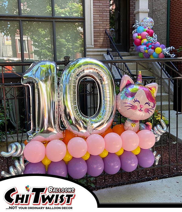 Marquee & Garland Balloon Combo with a Caticorn theme