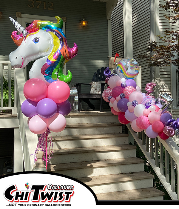 Unicorn Theme Balloon Combo for a 7th birthday