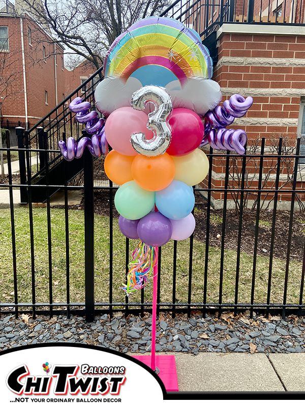 Rainbow Detailed Balloon Pole