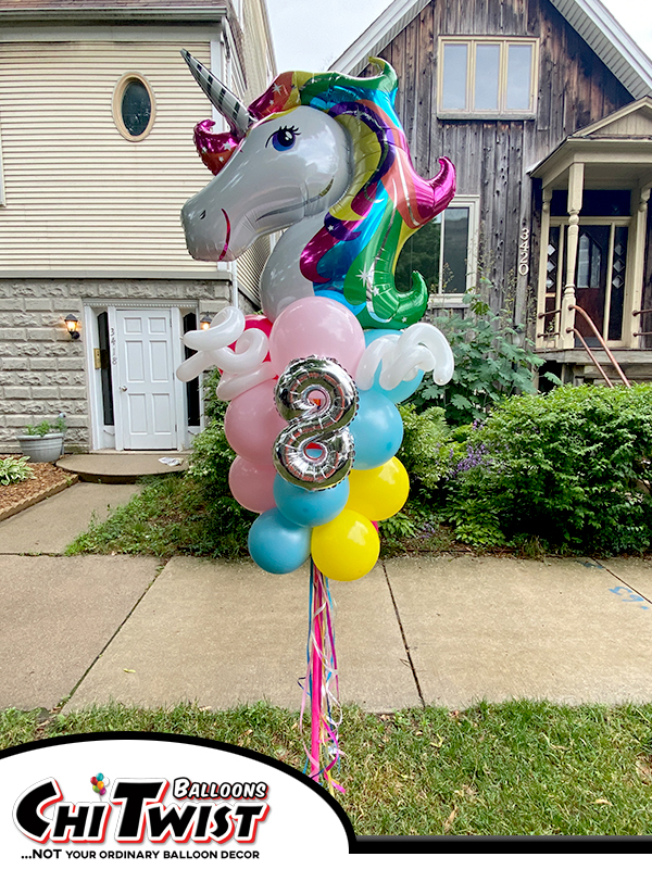 Unicorn Detailed Balloon Pole