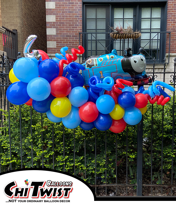 Thomas the Train Decorated Garland for a 4th birthday