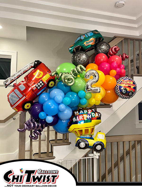 truck theme balloon garland