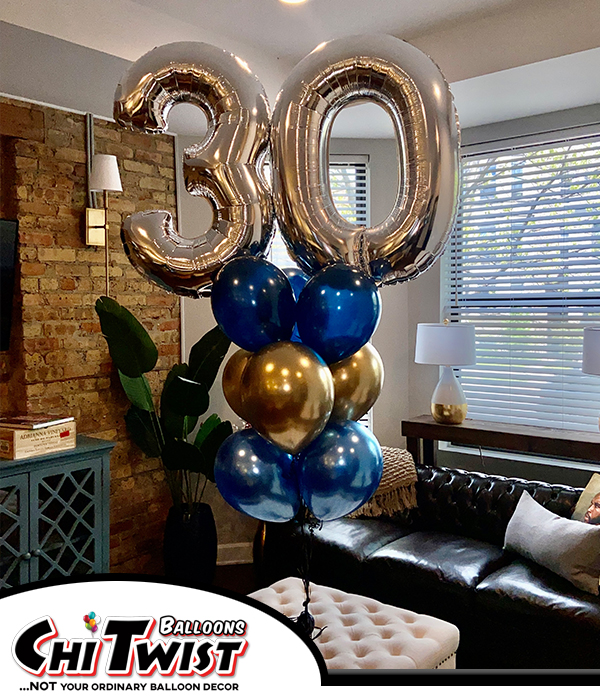 30th Birthday Helium Bouquet
