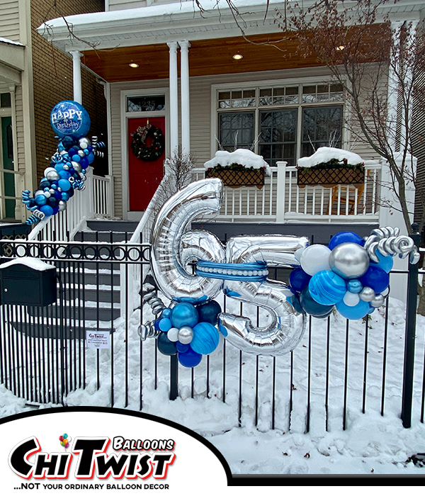 Double Balloon Garland Dispay for a 65th birthday