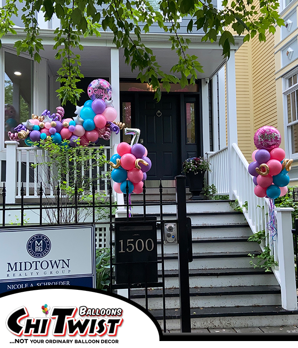 Happy Birthday Balloon Display for a 7th birthday