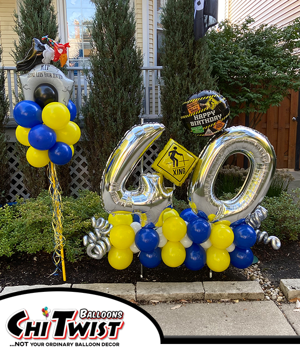 Over the Hill Balloon Display for a 40th birthday