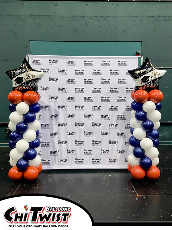 Balloon Columns for Depaul Graduation