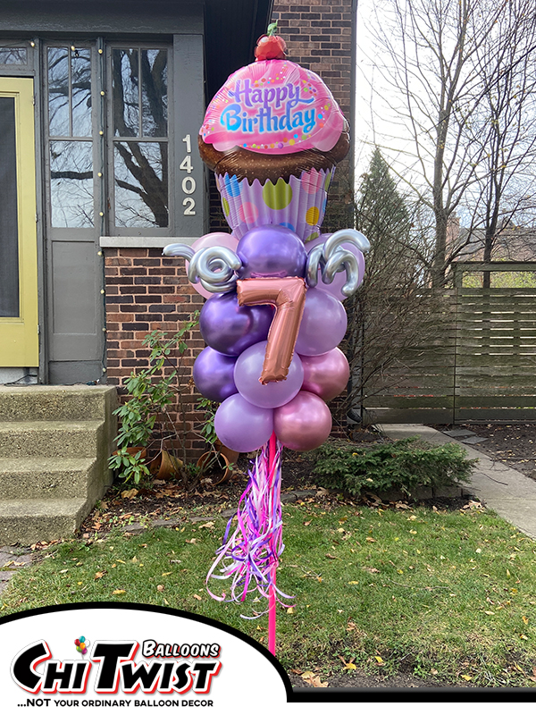 Cupcake Detailed Balloon Pole