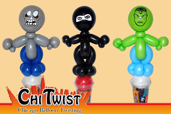 Zombie Ninja and Hulk Candy Cup Balloons