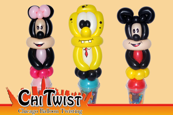 Minnie Mouse Mickey Mouse and Spongebob Candy Cup Balloons