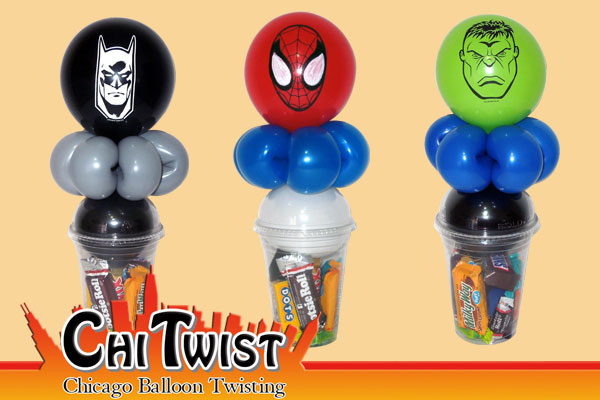 Small Super Hero Candy Cup Balloons