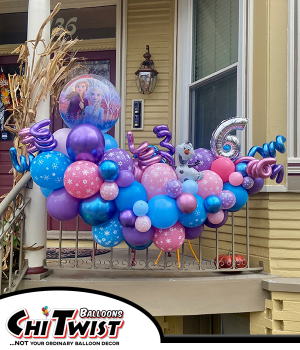 Frozen Decorated Garland for a 6th birthday