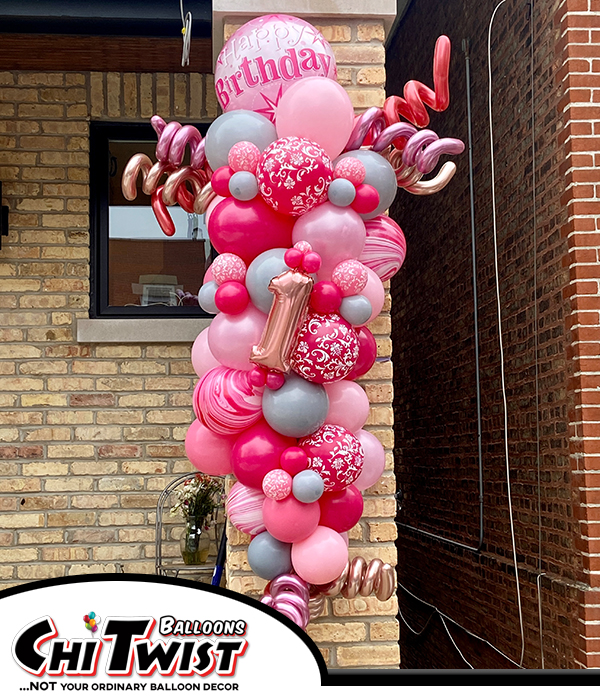 Pretty in Pink Decorated Garland for a 1st birthday