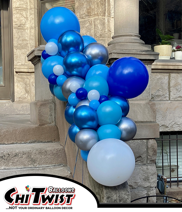 Blue Traditional Garland in silver and blue