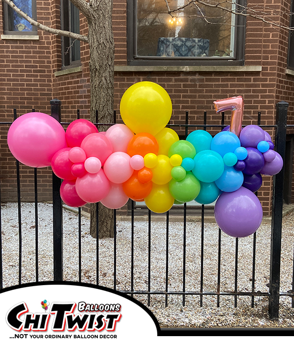 Rainbow Traditional Garland for a 7th birthday