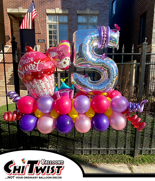 Cupcake Deluxe Marquee for a 5th birthday