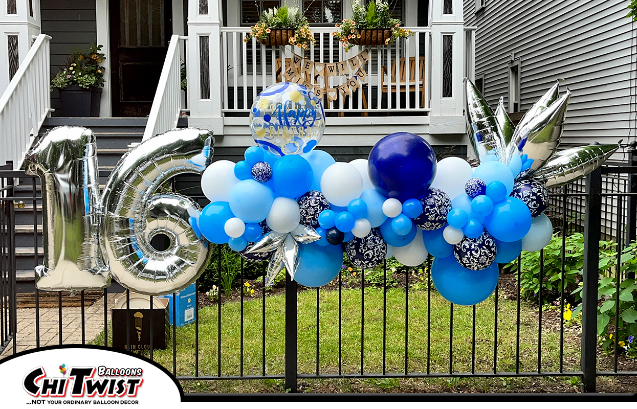 sweet 16 birthday balloon garland