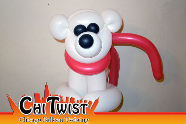 Polar Bear Christmas Balloon Animal